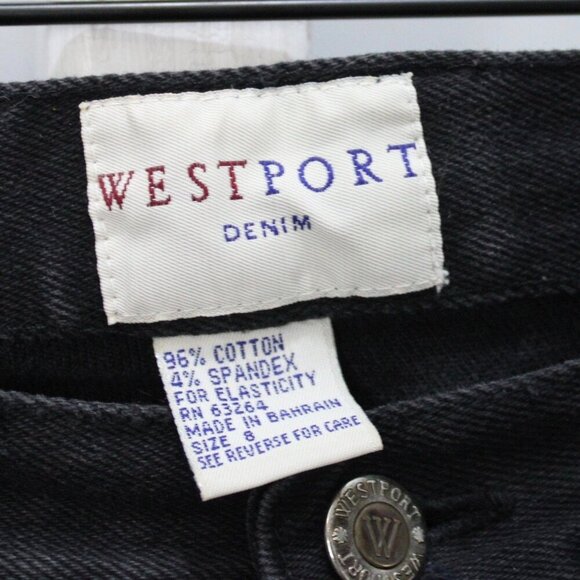 Westport Vintage Black High-Rise Straight Leg Denim Jeans Size 8 - Picture 3 of 7
